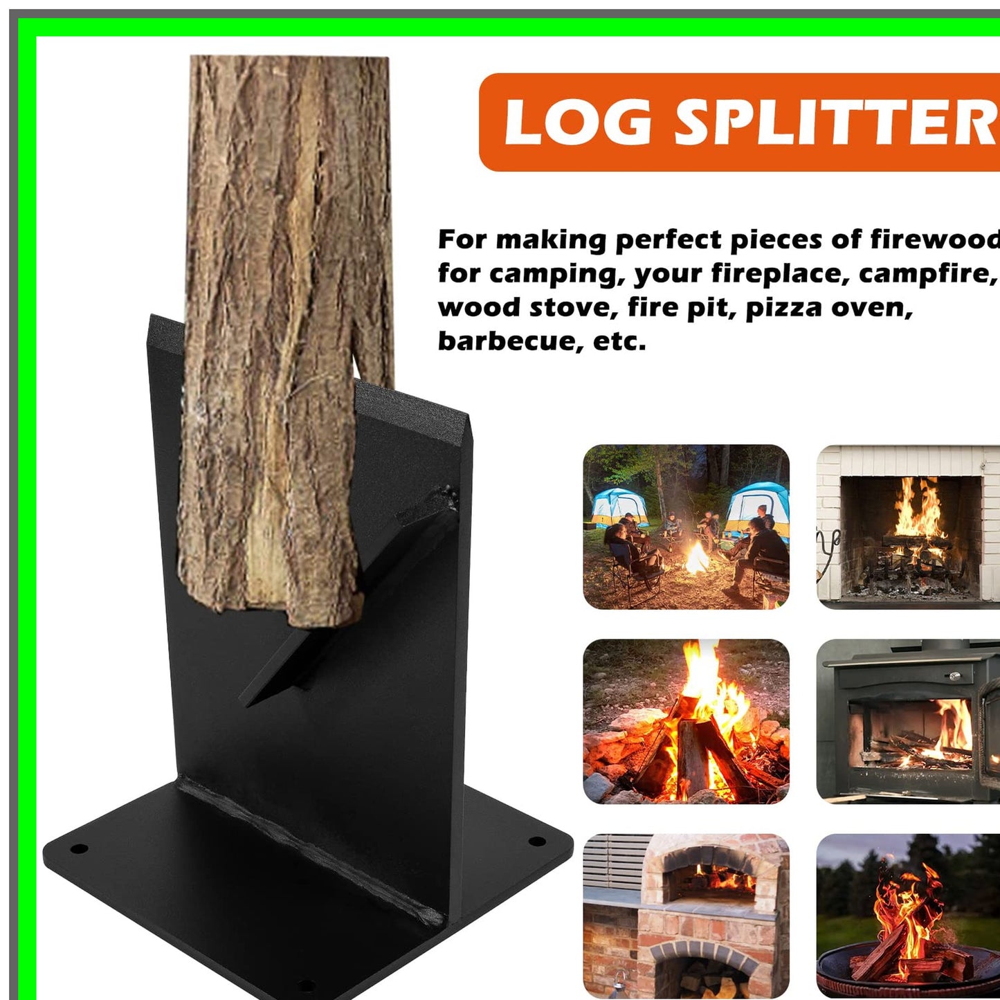 Heavy Duty Wood Kindling Splitter for Efficient Log Chopping and Camping