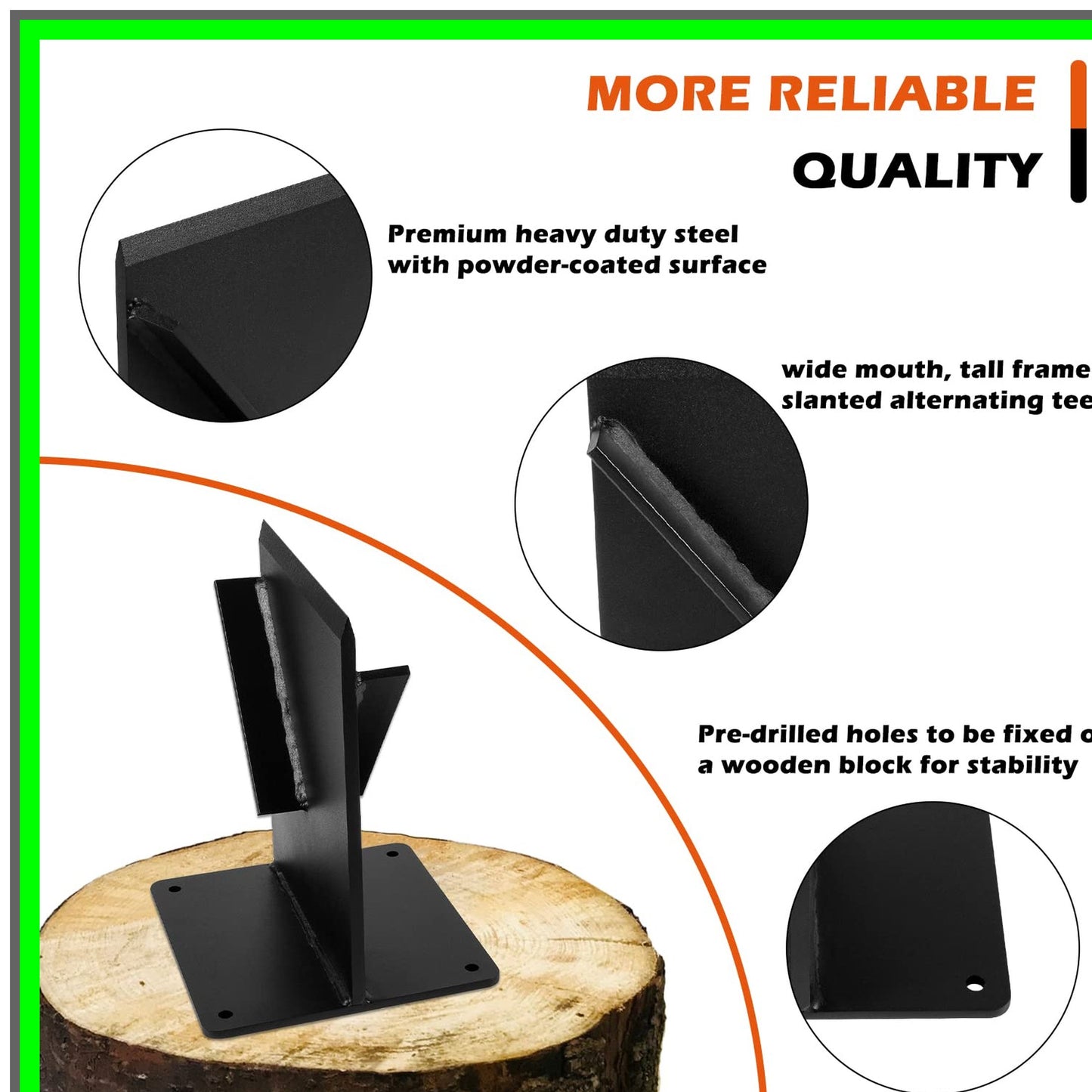 Heavy Duty Wood Kindling Splitter for Efficient Log Chopping and Camping