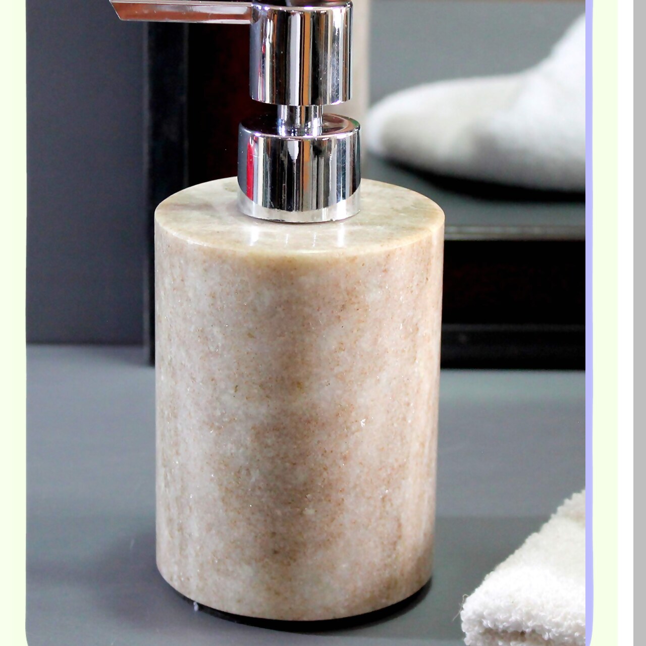 Marble Soap/Lotion Dispenser Brown 4in