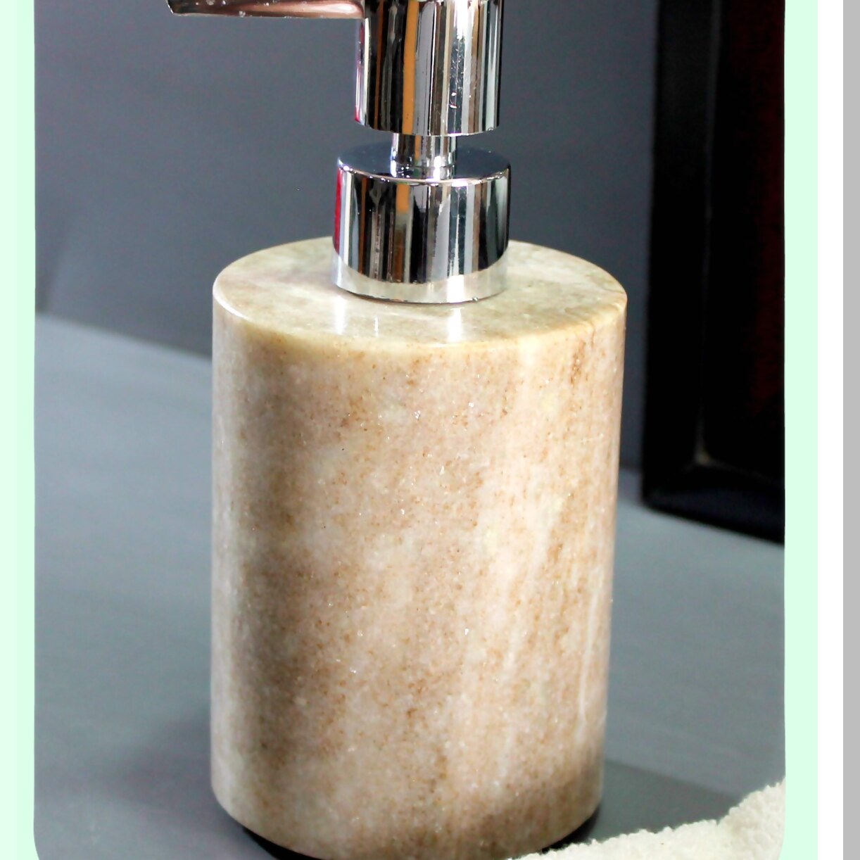 Marble Soap/Lotion Dispenser Brown 4in