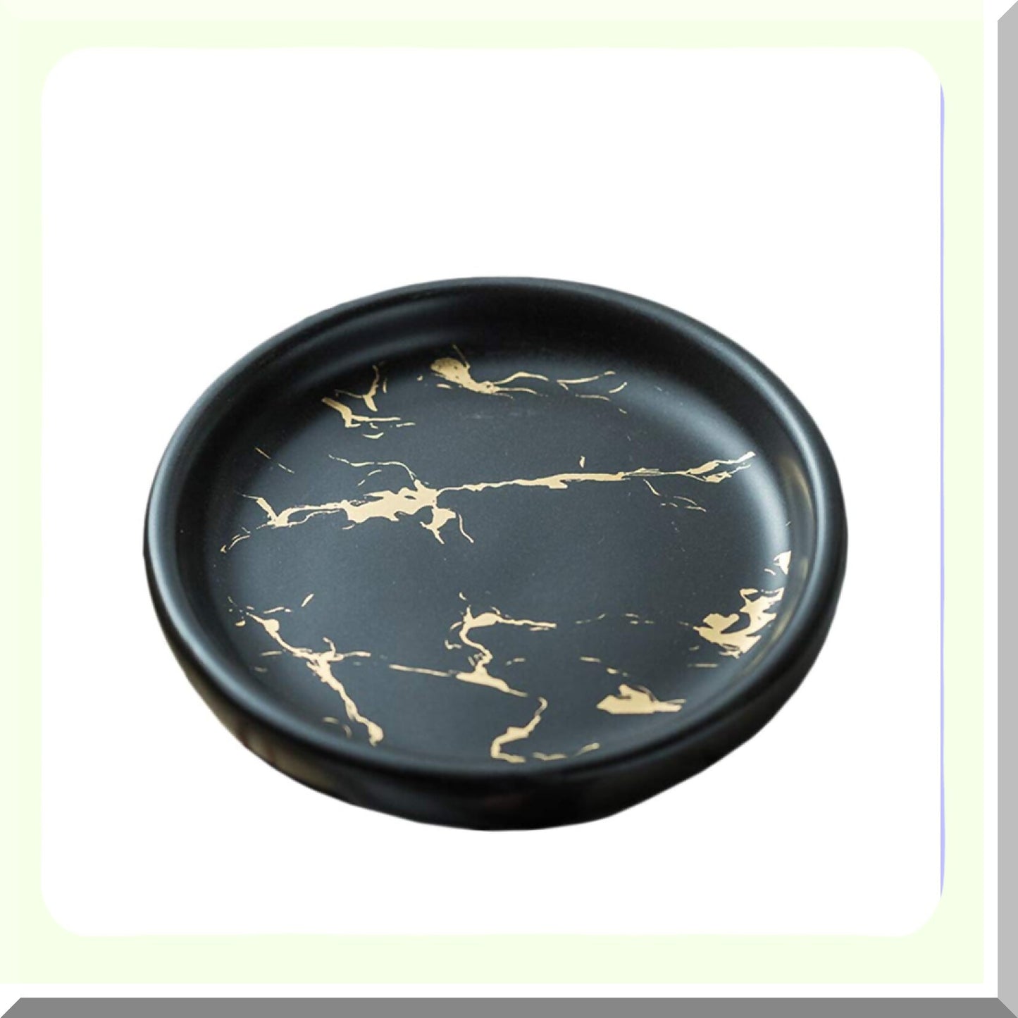 4 Inch Marble Pattern Round Ceramic Soap Dish