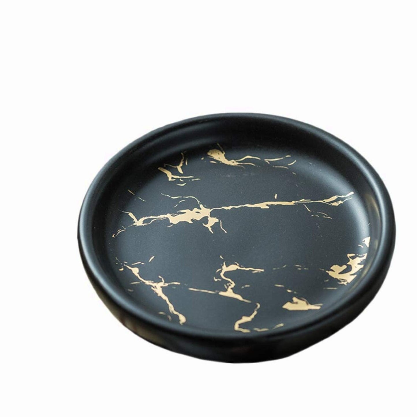 4 Inch Marble Pattern Round Ceramic Soap Dish