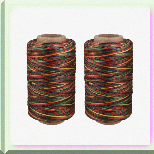 Leather Sewing Thread 2pcs 273 Yards Waxed Polyester Flat