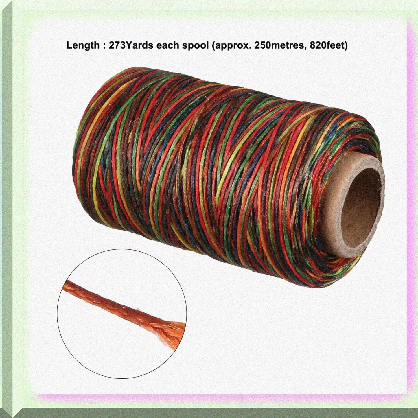 Leather Sewing Thread 2pcs 273 Yards Waxed Polyester Flat