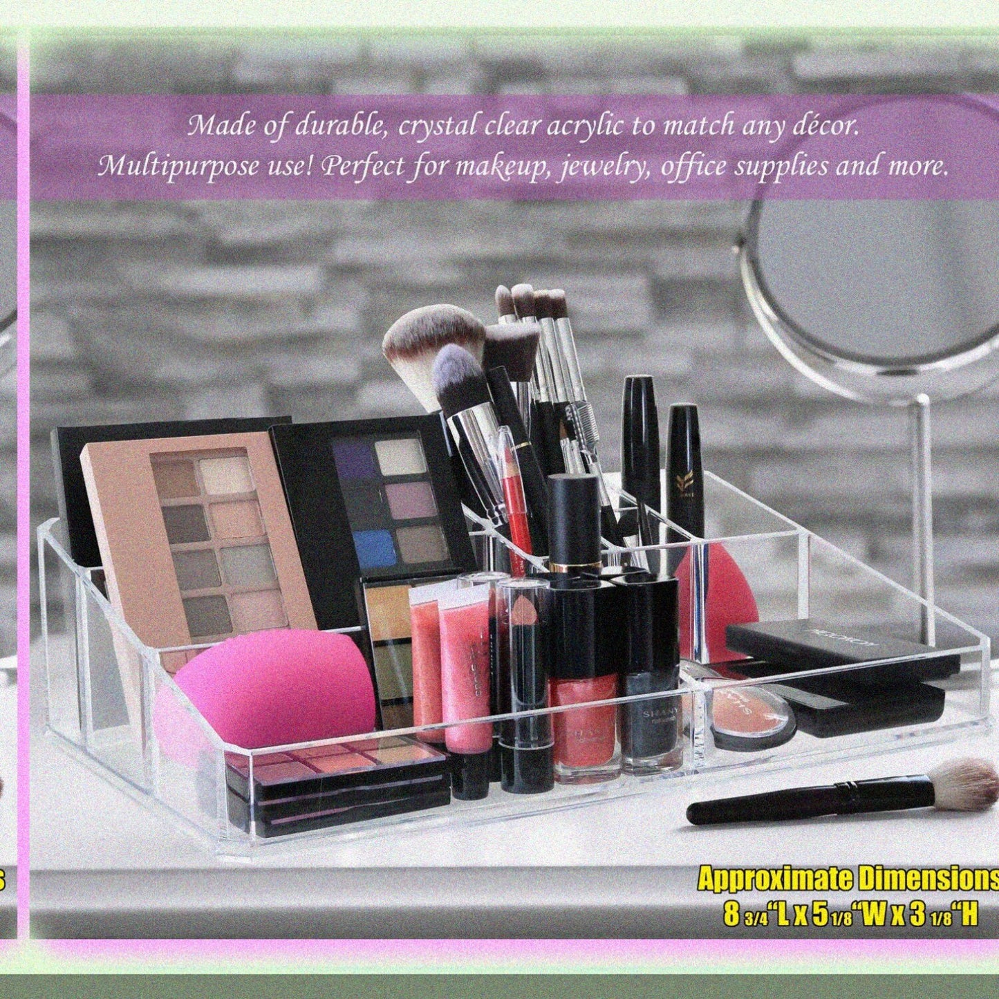 Acrylic 9 Compartment Vanity Organizer