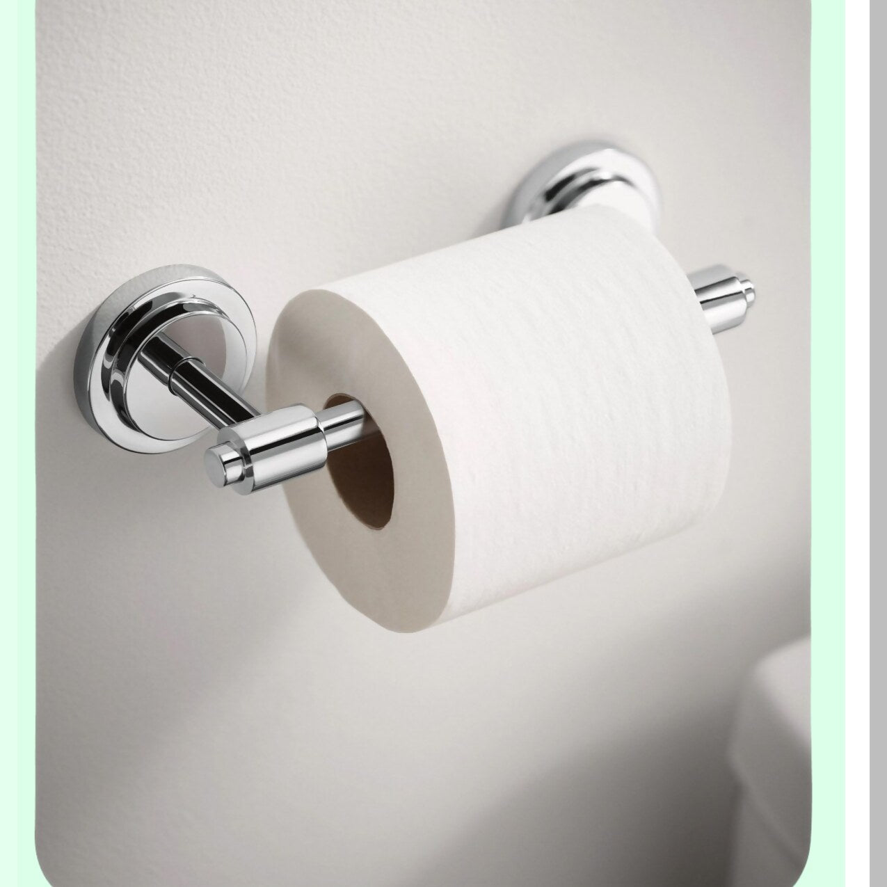 Iso Chrome Double Post Pivoting Toilet Paper Holder