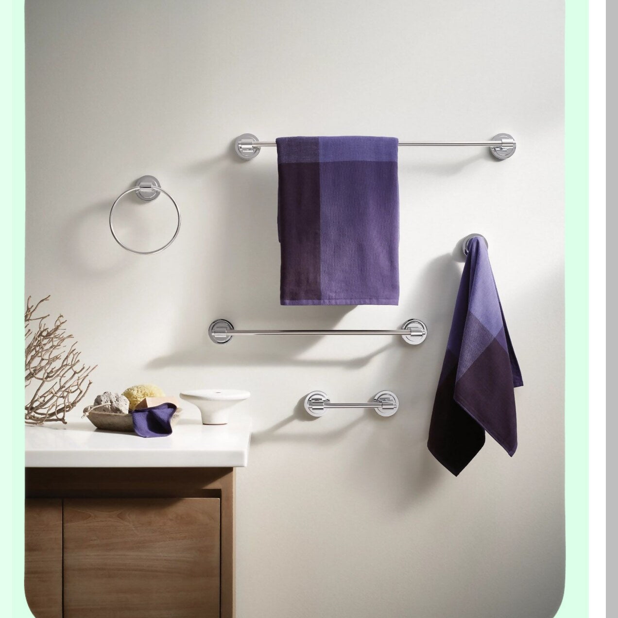 Iso Chrome Double Post Pivoting Toilet Paper Holder