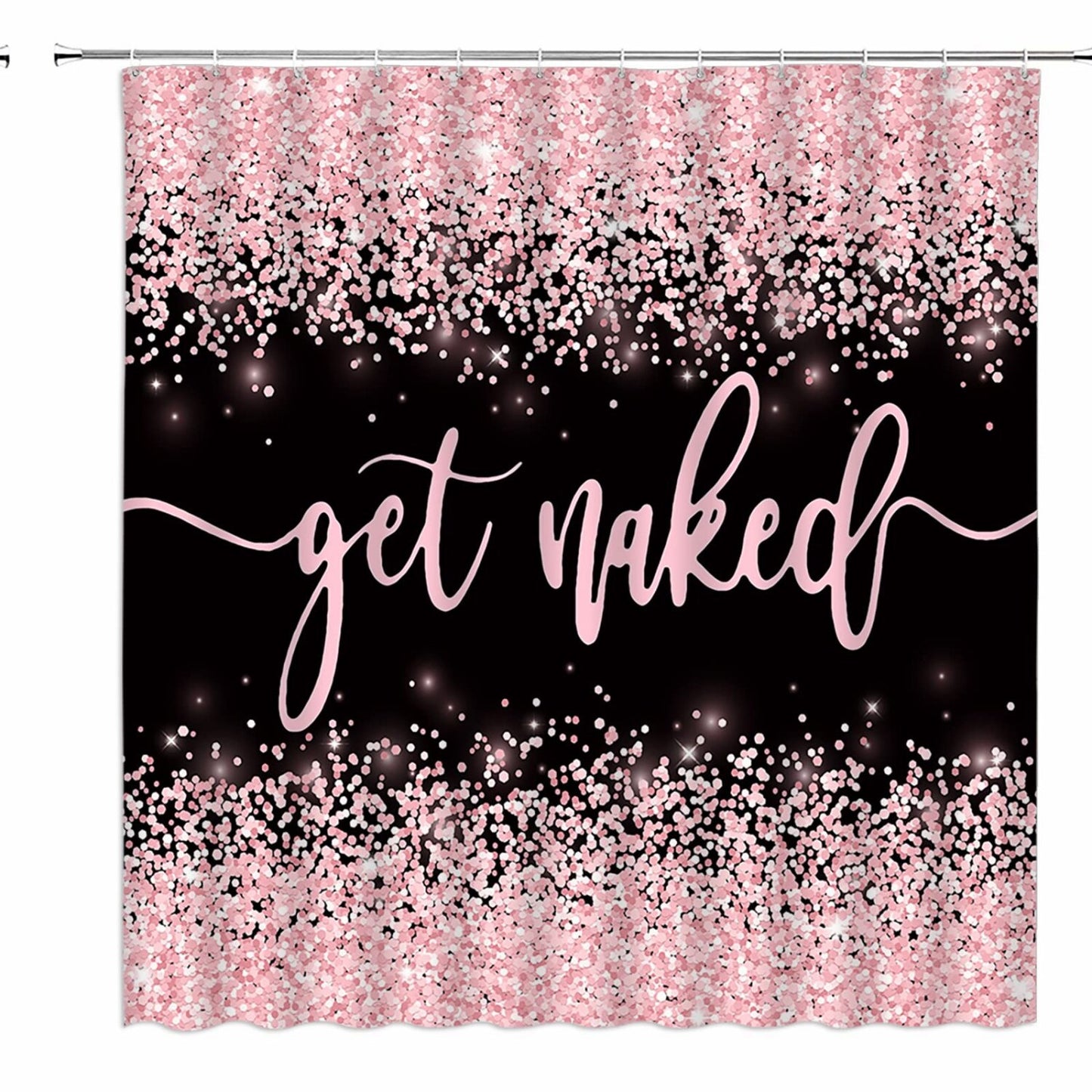 Pink Glitter Bling Shower Curtain 70x70 inches