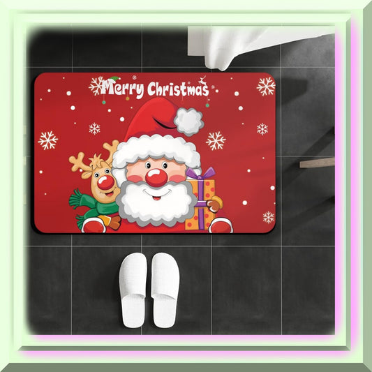 Claus Reindeer Bath Mat 23.6"x15.7"