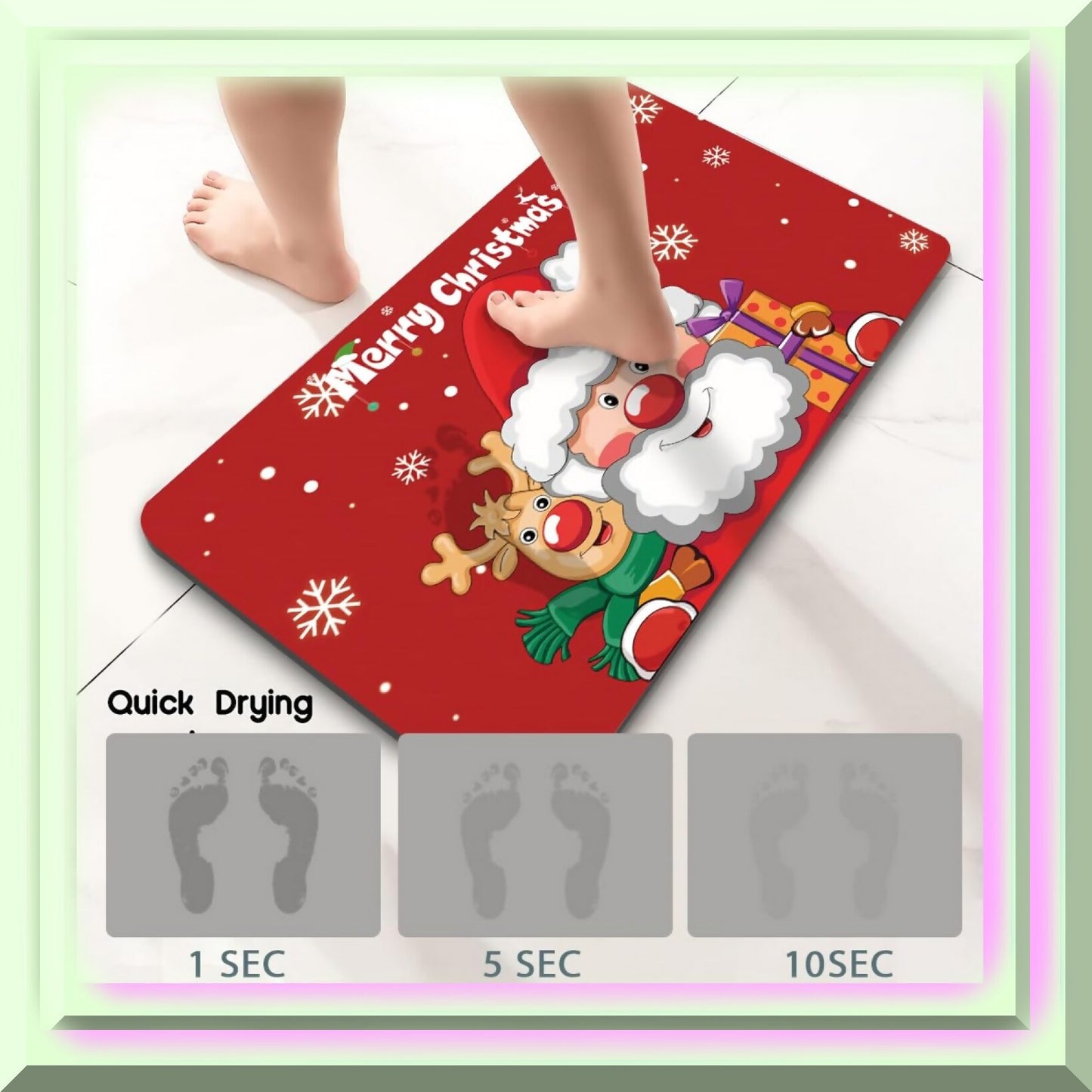 Claus Reindeer Bath Mat 23.6"x15.7"