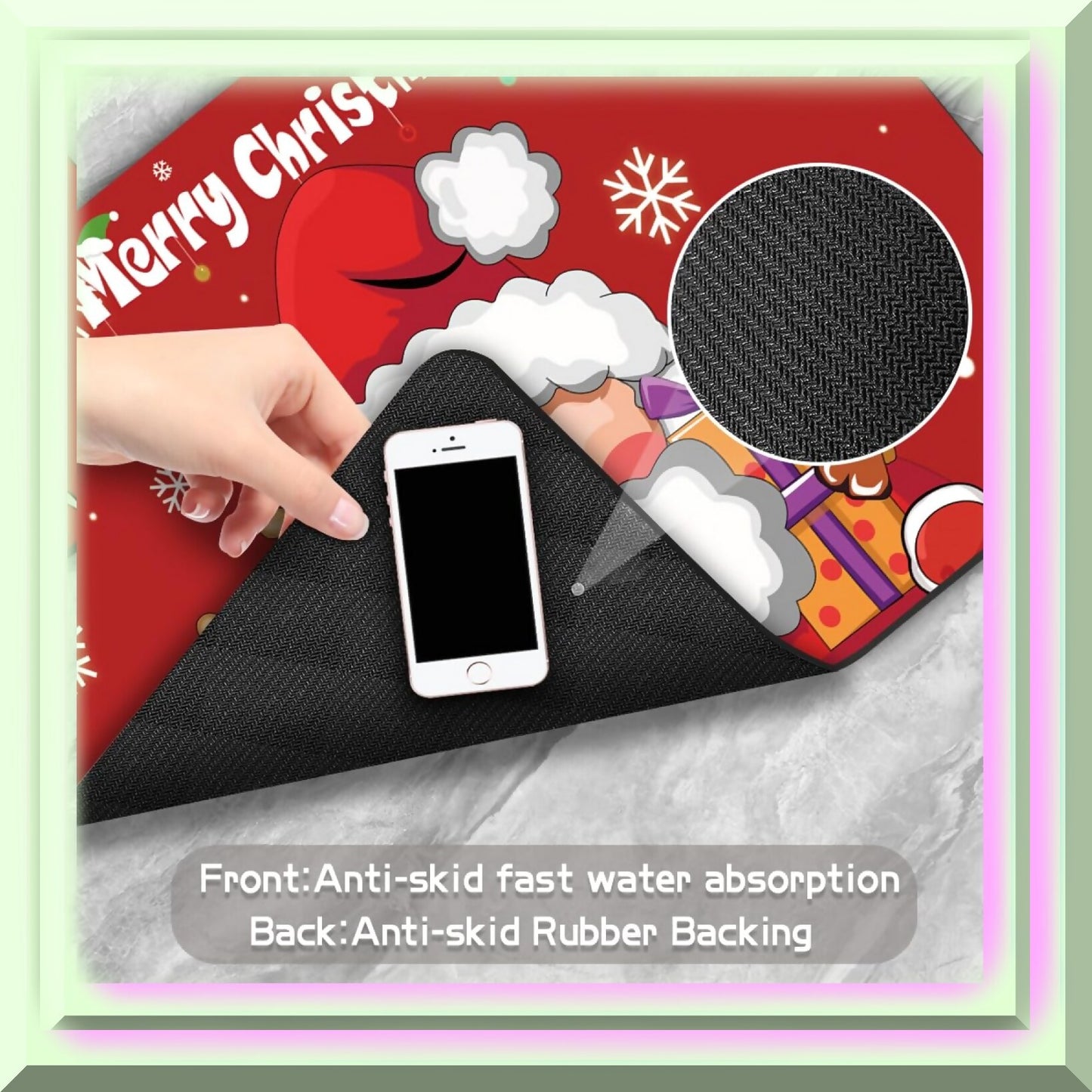 Claus Reindeer Bath Mat 23.6"x15.7"