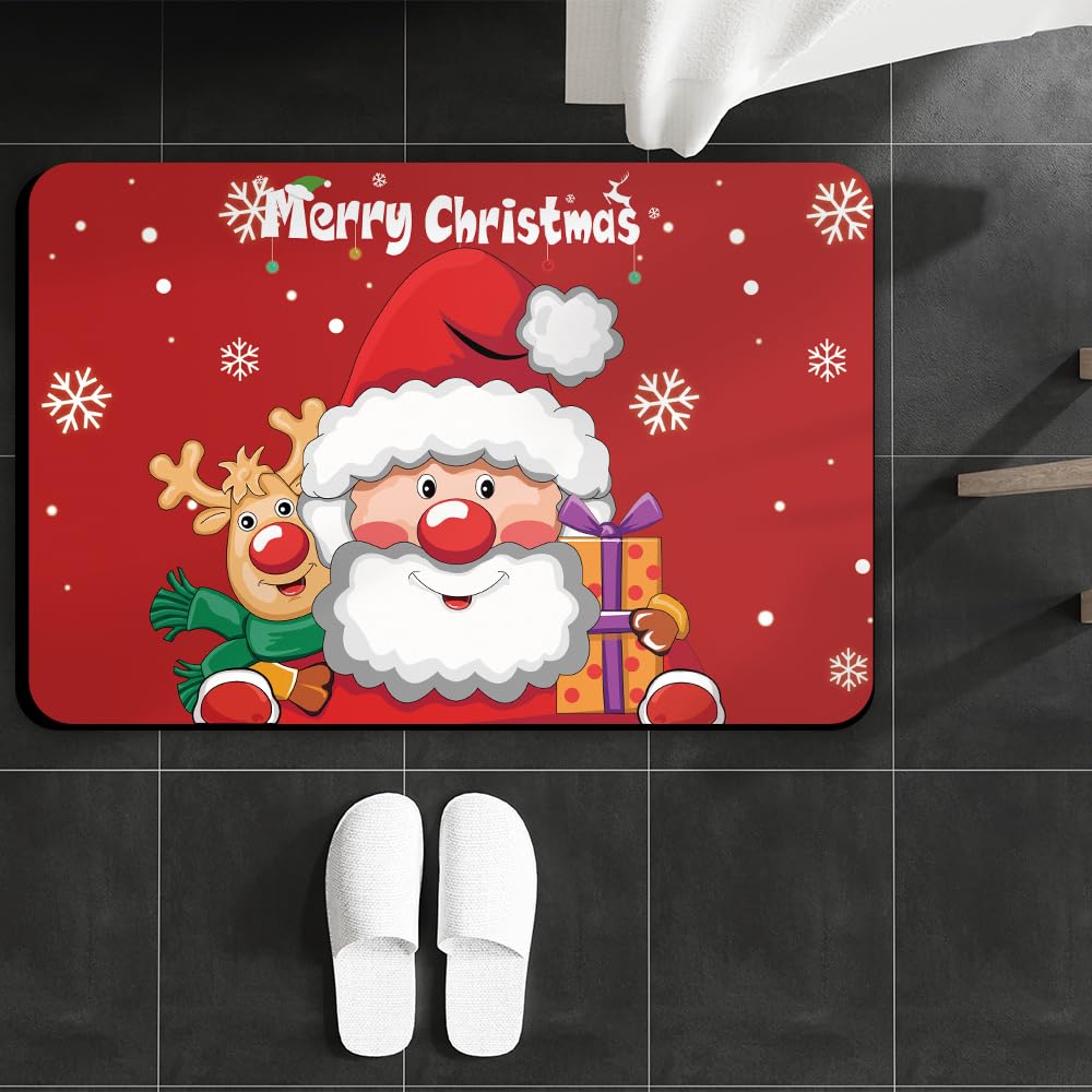 Claus Reindeer Bath Mat 23.6"x15.7"