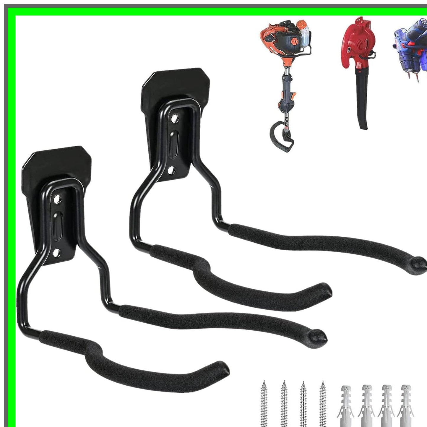 Garden Tool Wall Mount Hanger Set for Trimmers and Power Tools