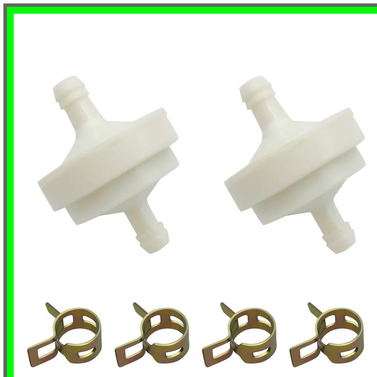 Inline Gas Fuel Filter Replacement for Briggs Stratton Toro Mowers x2 with Clamps x4