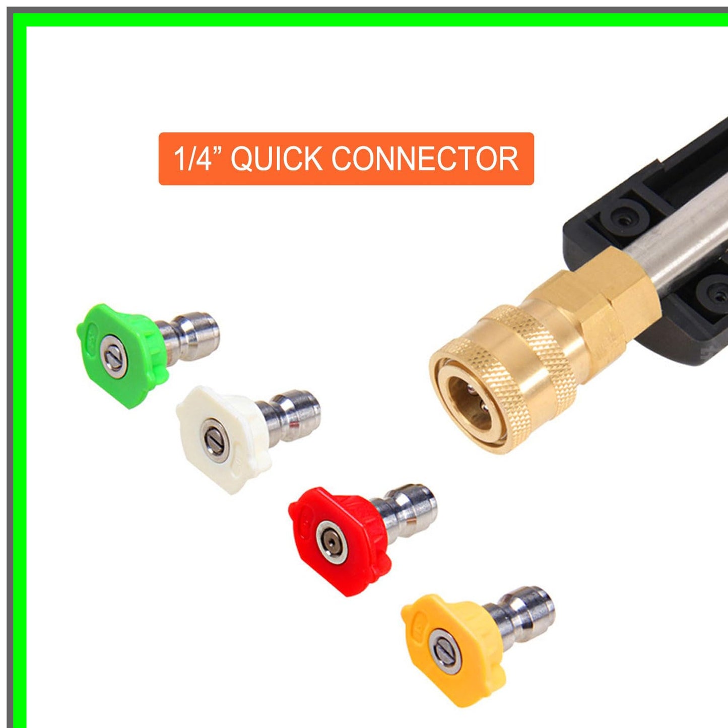 Compact Snubby Pressure Washer Gun with Quick Connector and 5 Tips