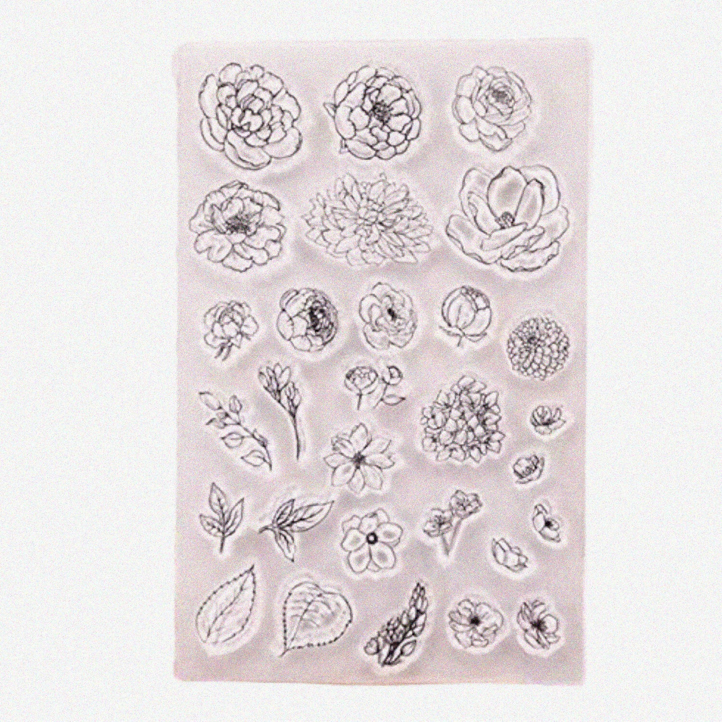 Flower Background Rubber Stamp 11x16cm