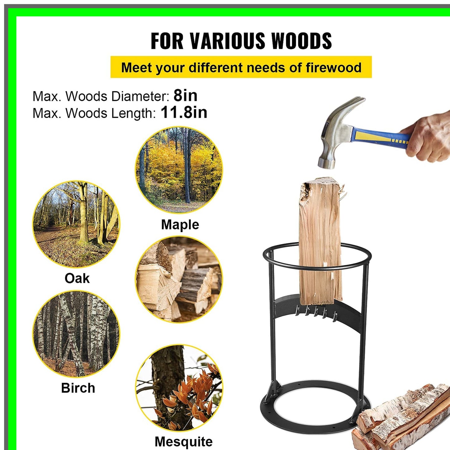 Efficient Q235 Steel Manual Wedge Wood Splitter for Easy Firewood Cutting