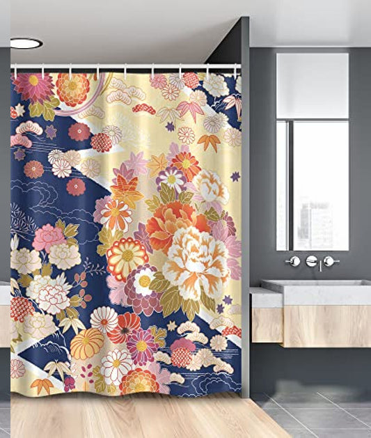 Stall Shower Curtain Pastel Yellow Floral 54x78