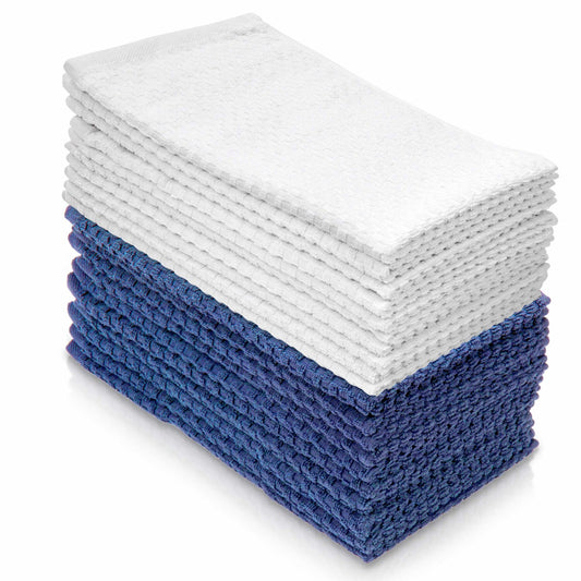 79332 Cotton Hand Towels Blue/White 10 Pack