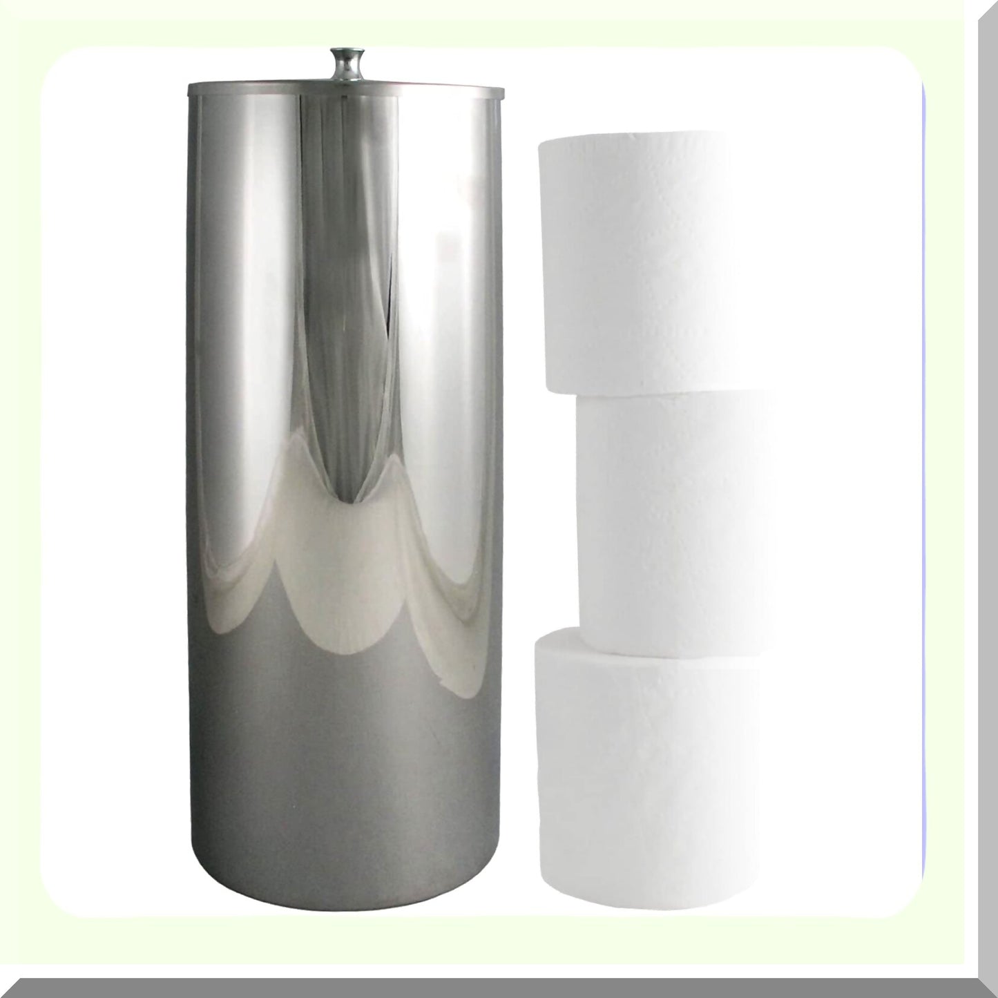 Chrome Tet Paper Canister Holder 14.6x7x5.7 inches