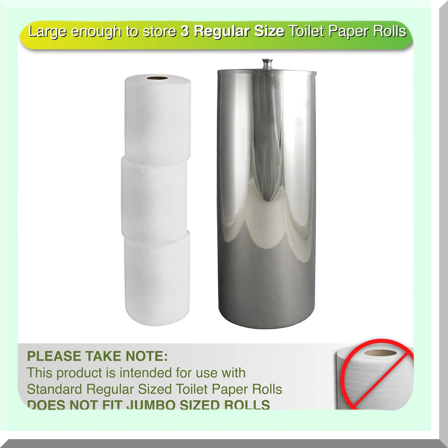 Chrome Tet Paper Canister Holder 14.6x7x5.7 inches