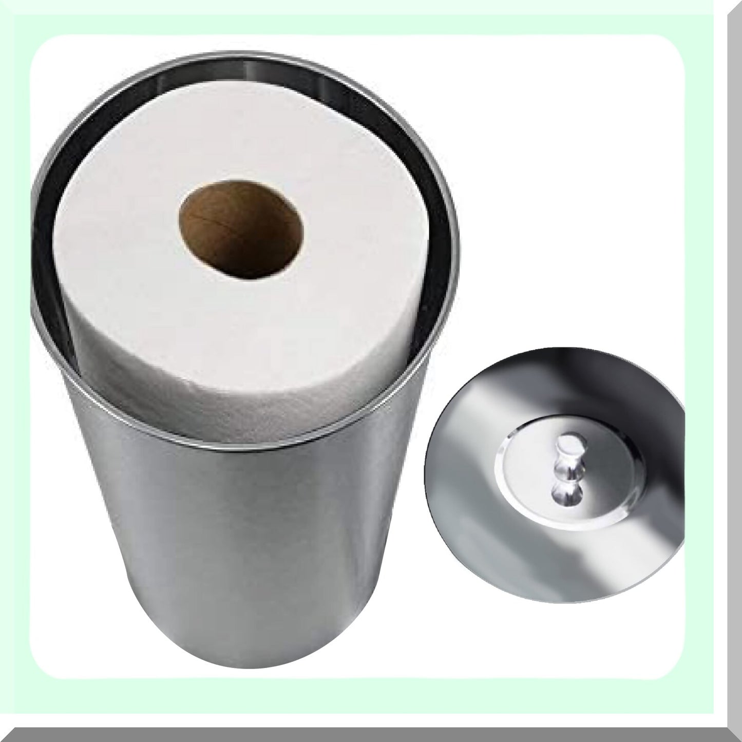 Chrome Tet Paper Canister Holder 14.6x7x5.7 inches
