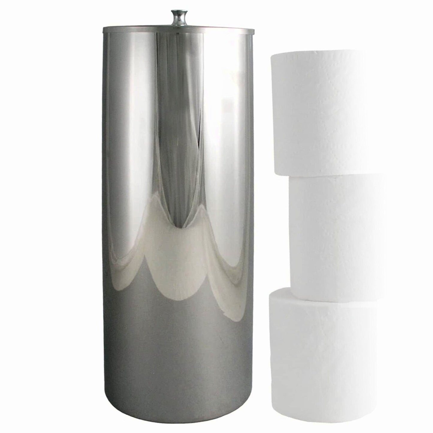 Chrome Tet Paper Canister Holder 14.6x7x5.7 inches