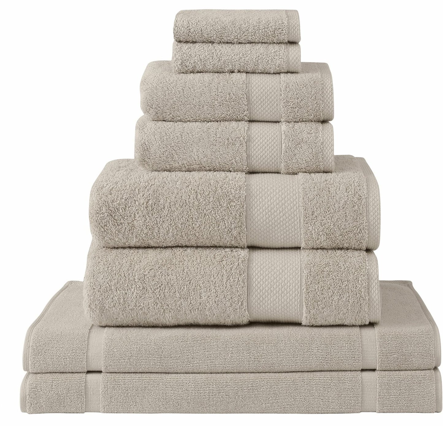 8-Piece Turkish Cotton Bathroom Towel Set Beige