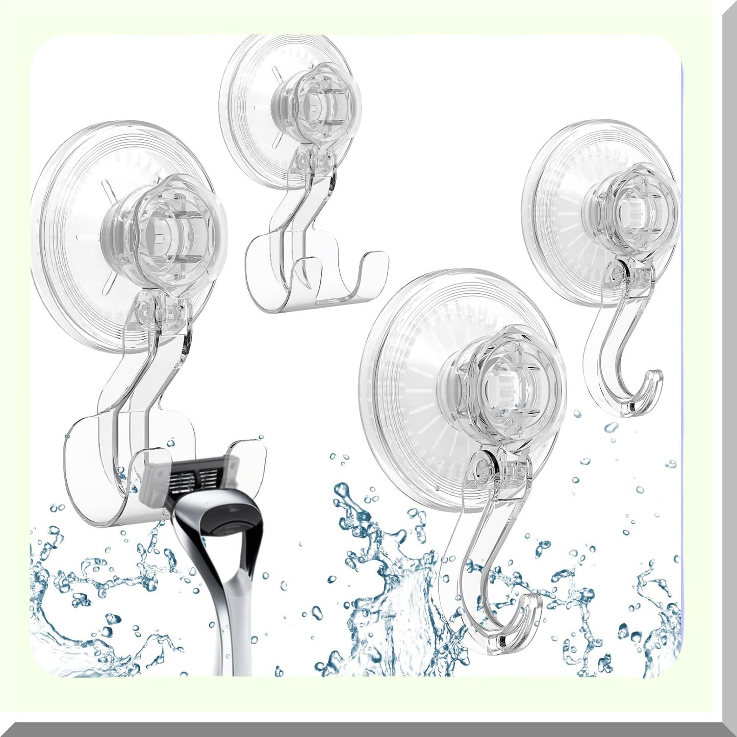 4Pcs Suction Cup Hooks Waterproof Bathroom Kitchen Office