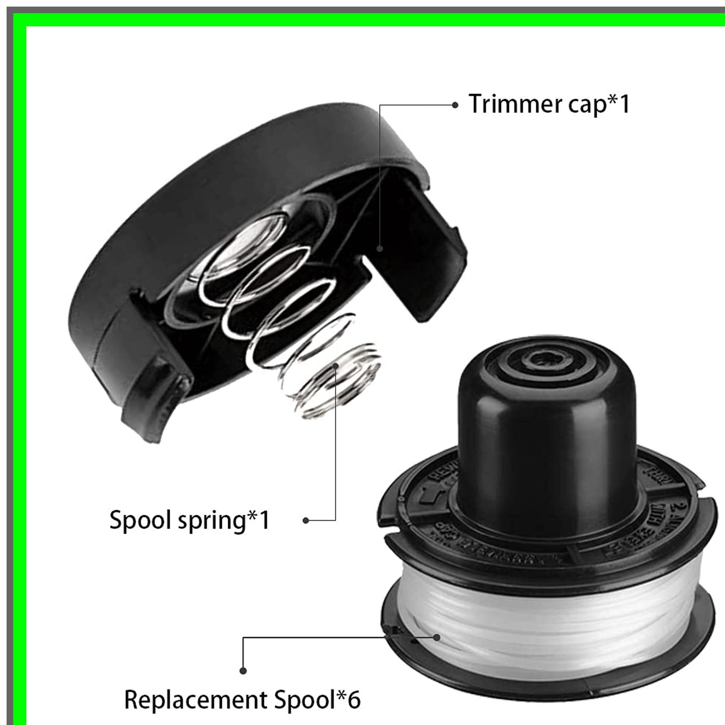 Efficient 20ft String Trimmer Line 0.065" for Black Decker 8-Pack Spool