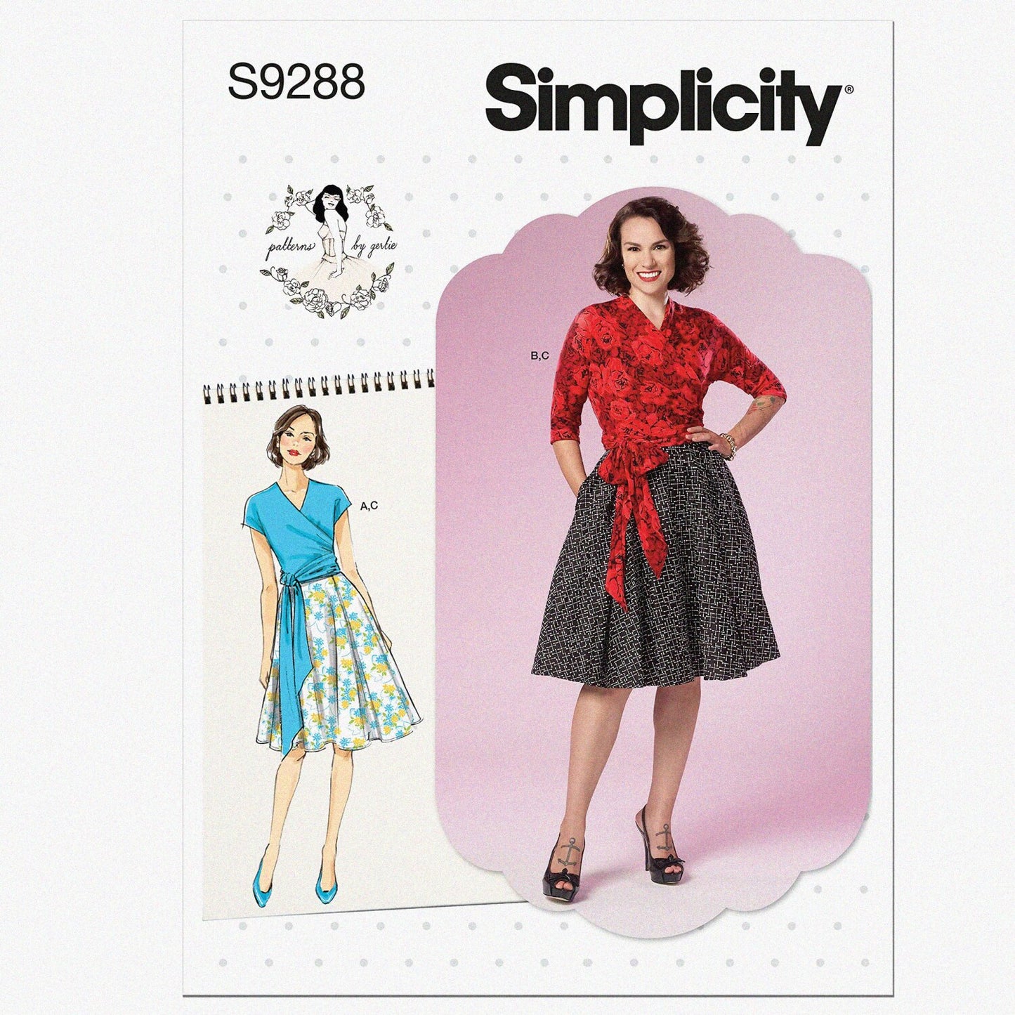 Misses' Wrap Top and Flared Skirt Sewing Pattern Packet