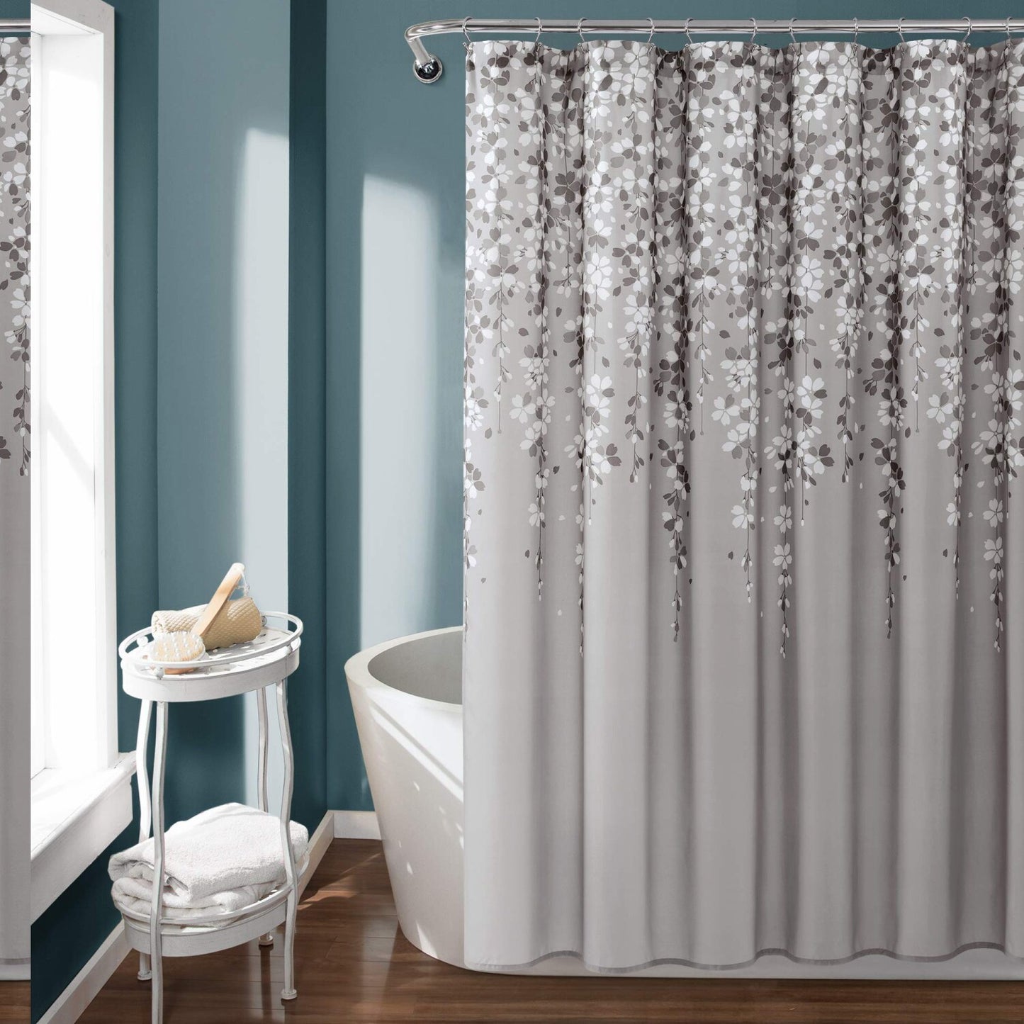 Weeping Flower Shower Curtain Gray 72x72
