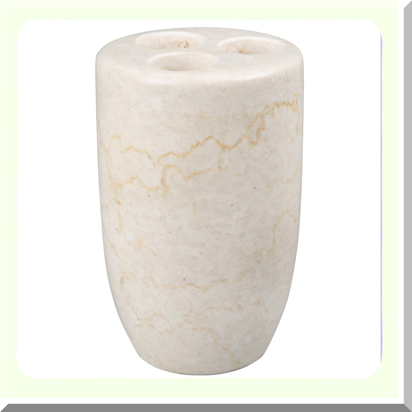 Marble Bullet Toothbrush & Makeup Brush Holder Beige