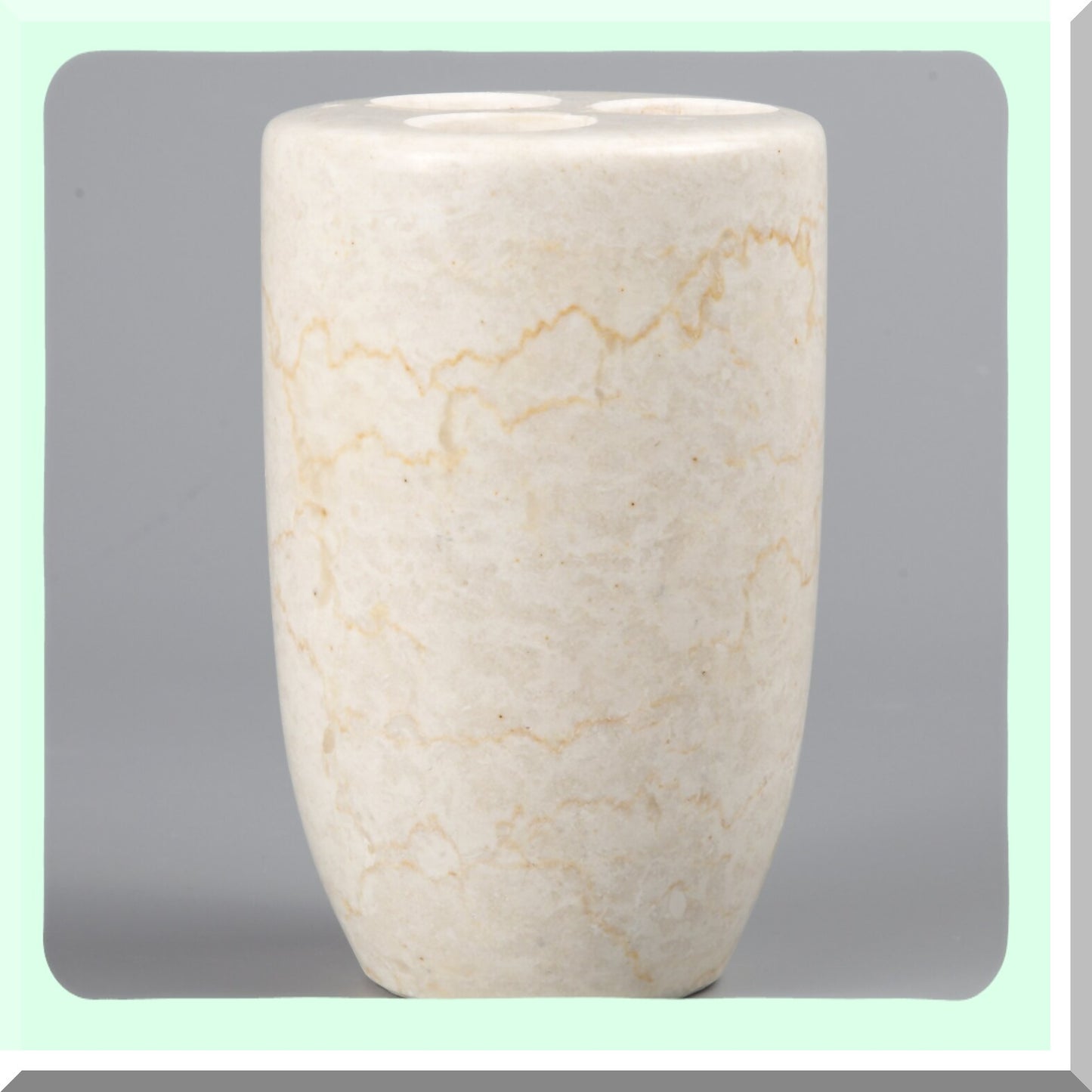 Marble Bullet Toothbrush & Makeup Brush Holder Beige