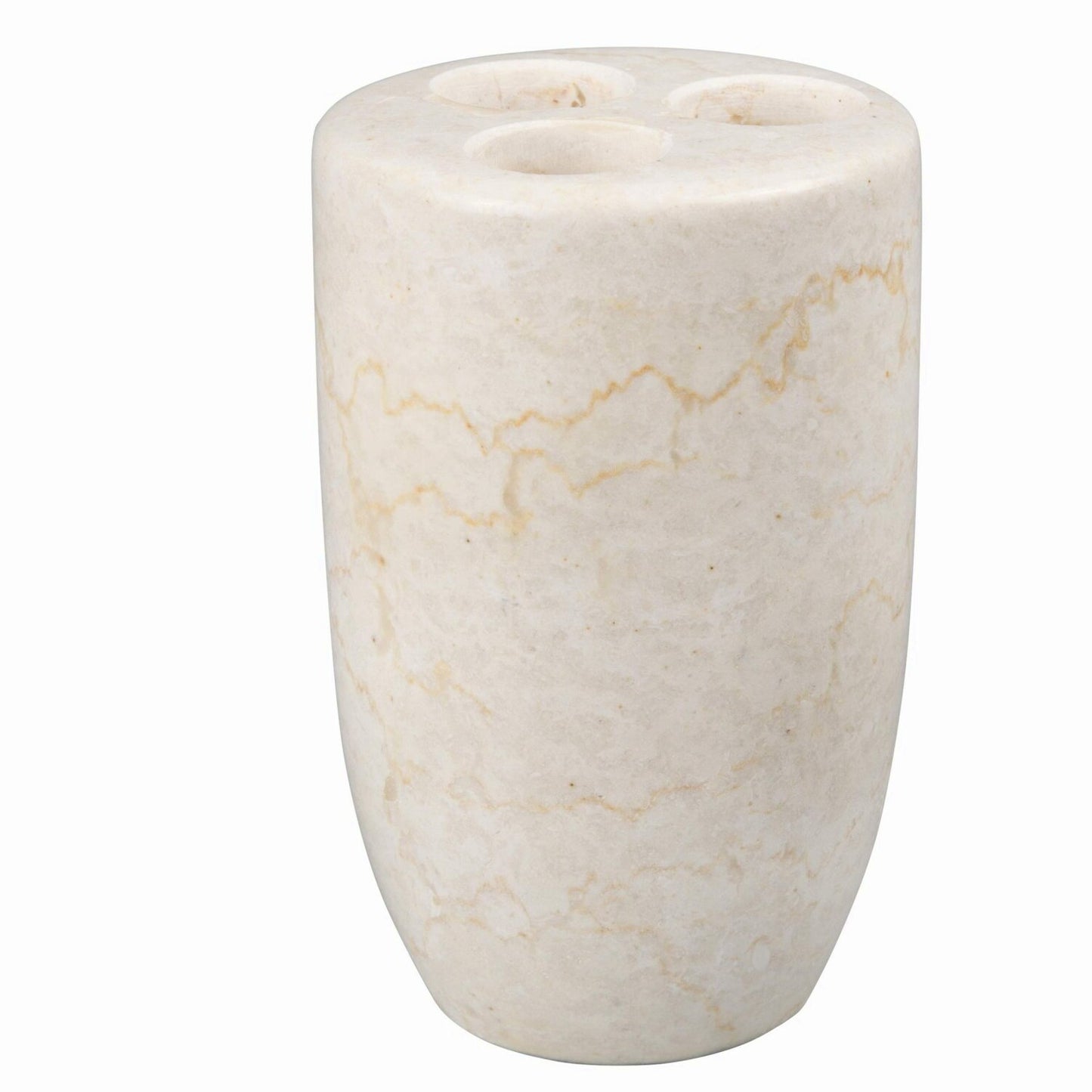 Marble Bullet Toothbrush & Makeup Brush Holder Beige