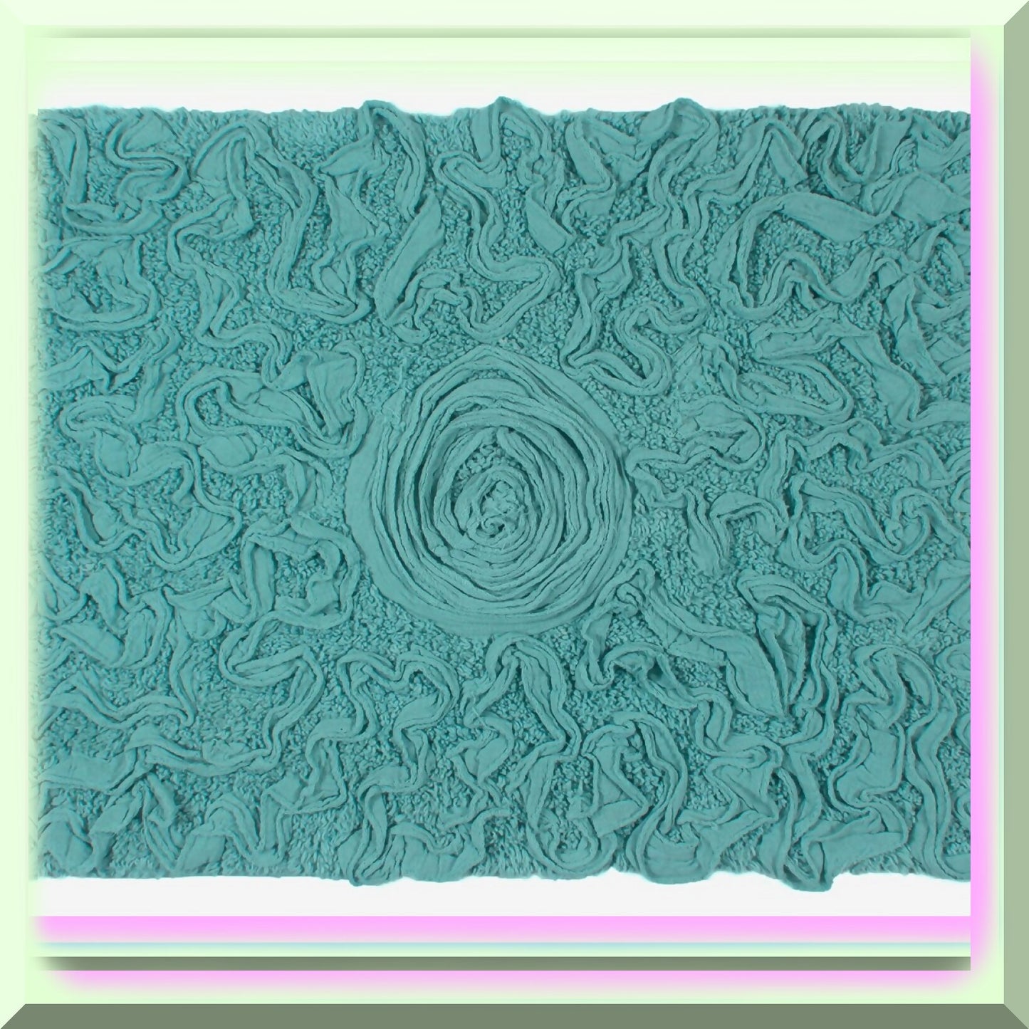 17"x24" Cotton Tufted Bath Rug Turquoise