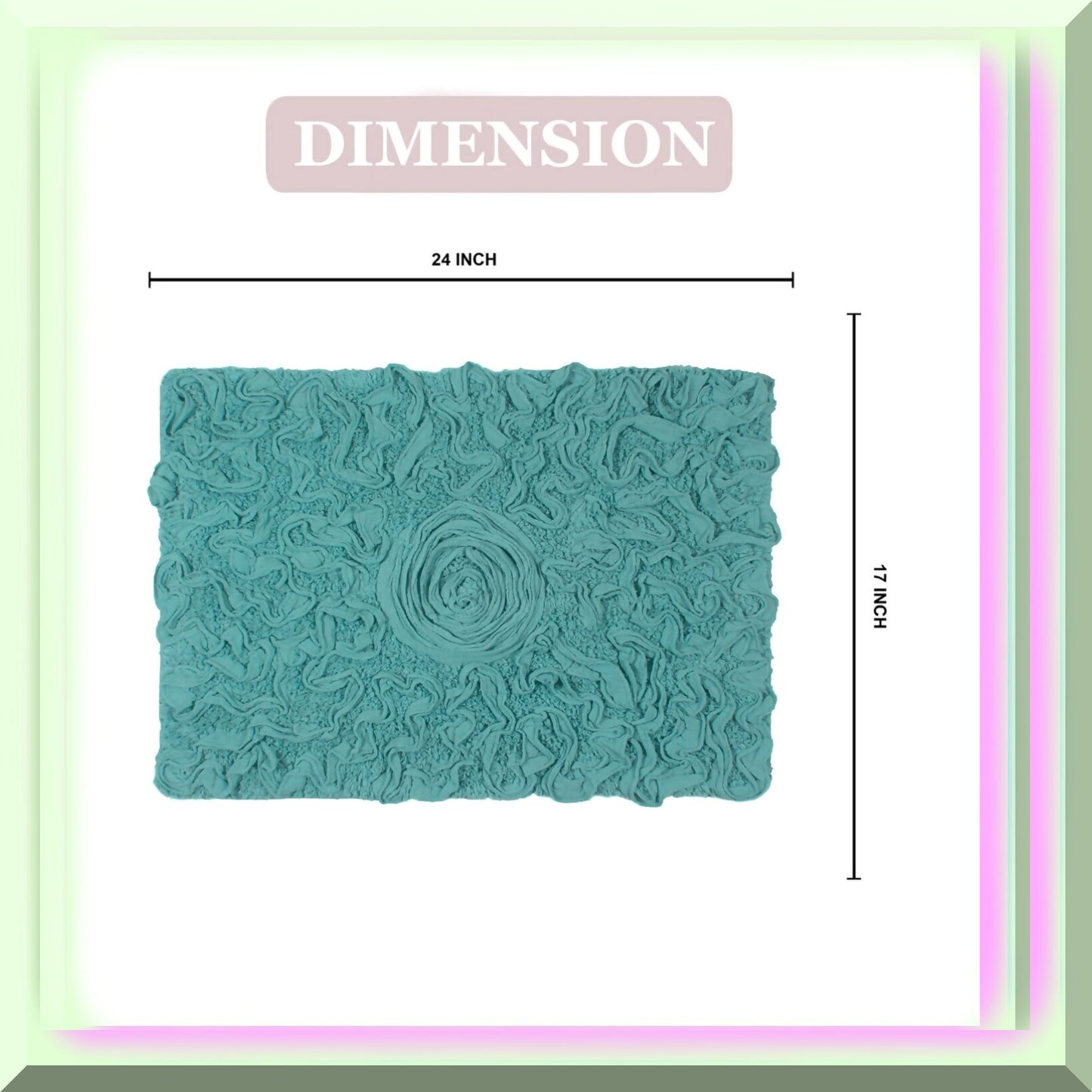 17"x24" Cotton Tufted Bath Rug Turquoise