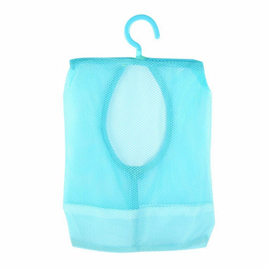 Hanging Mesh Storage Bag with Hook Blue