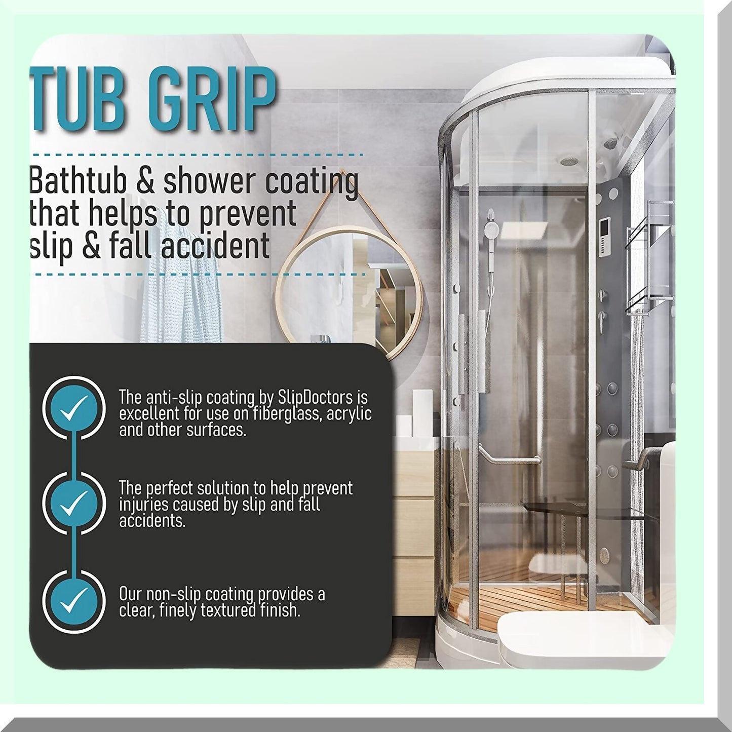 Anti-Slip Bath Shower Floor Coating (2 Bottles)