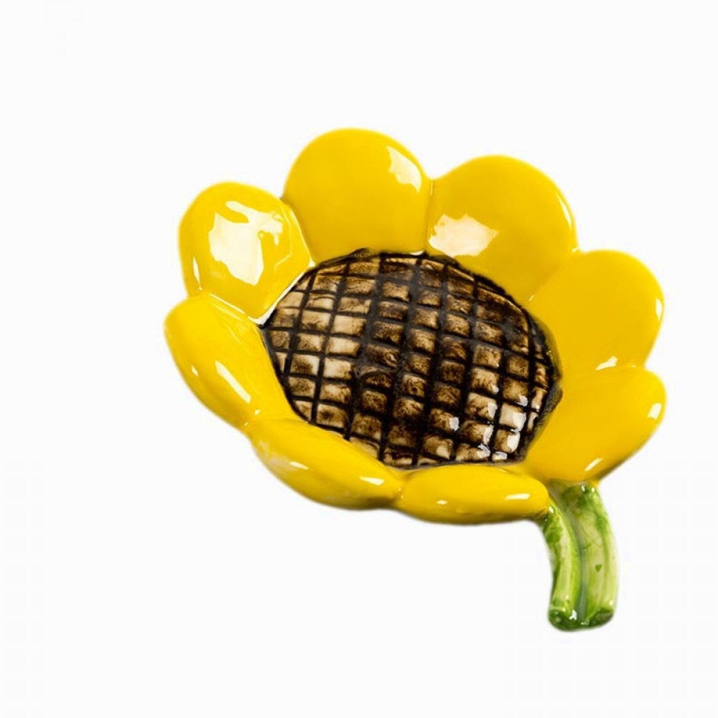 Porcelain Sunflower Shape Soap Dish 6in