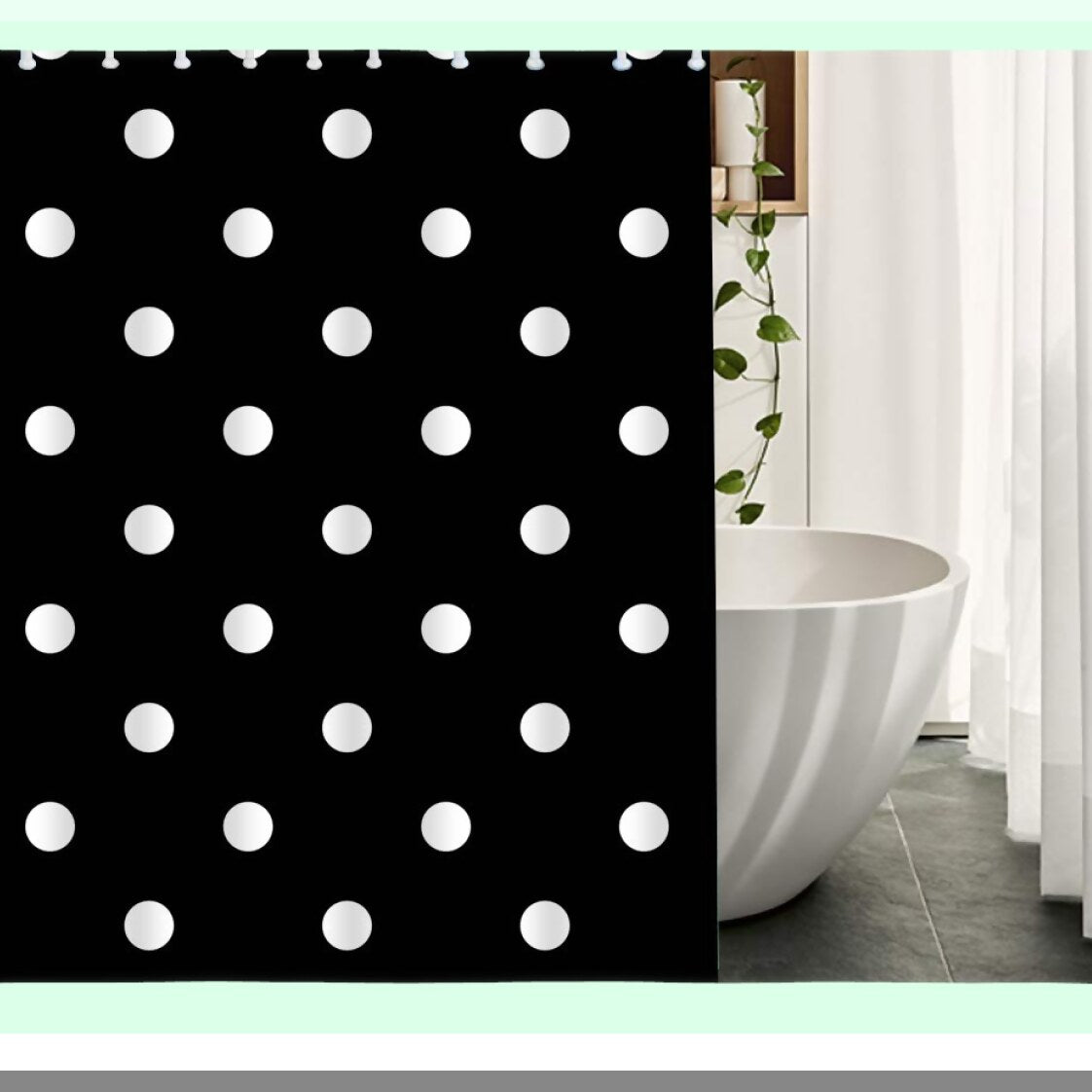 Polka Dot Shower Curtain Set 72x72 Inch