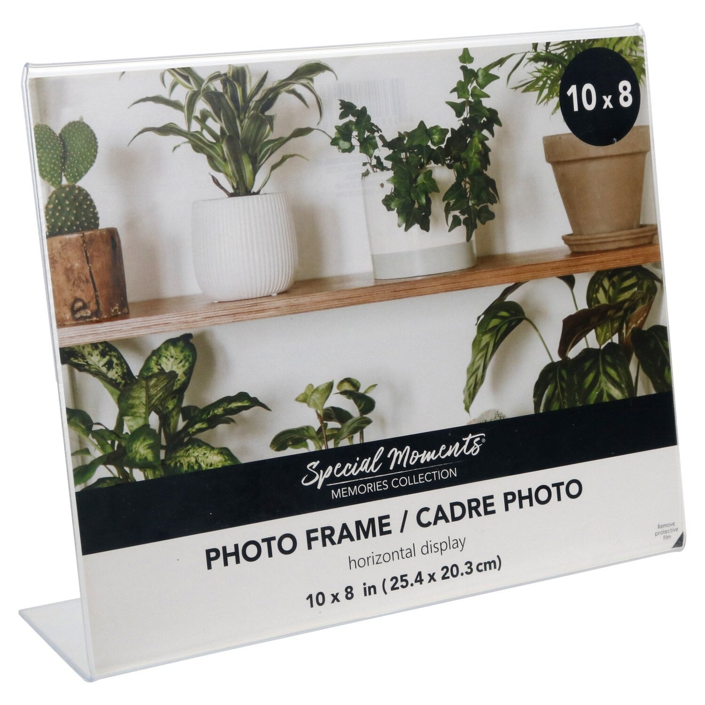 Freestanding Borderless L-Shaped Horizontal Plastic Picture Frames, 8x10 in. (24