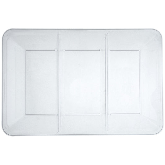 Rectangular Plastic Trays with 3 Compartments, 9x14 in. (Pack of 4)