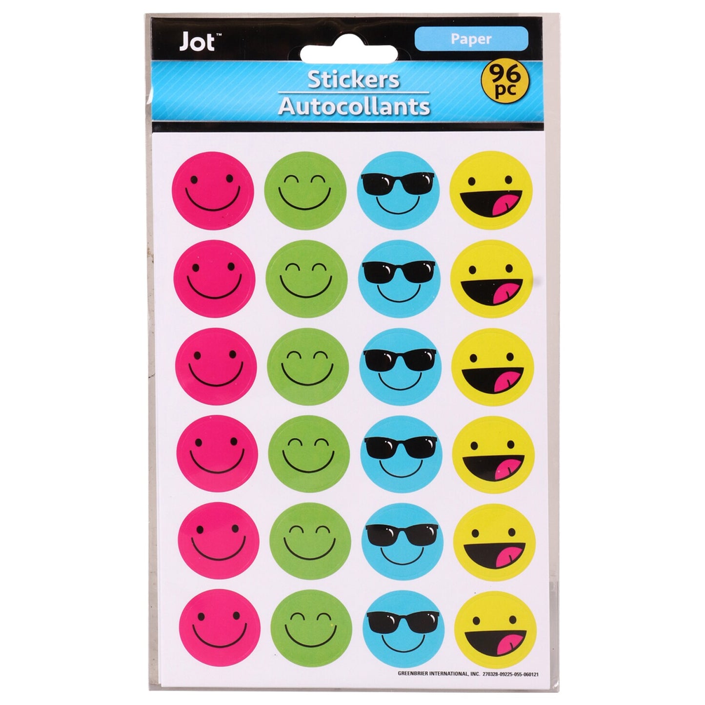 Happy Multicolored Sticker Packs, 96-ct. Packs (Pack of 24)