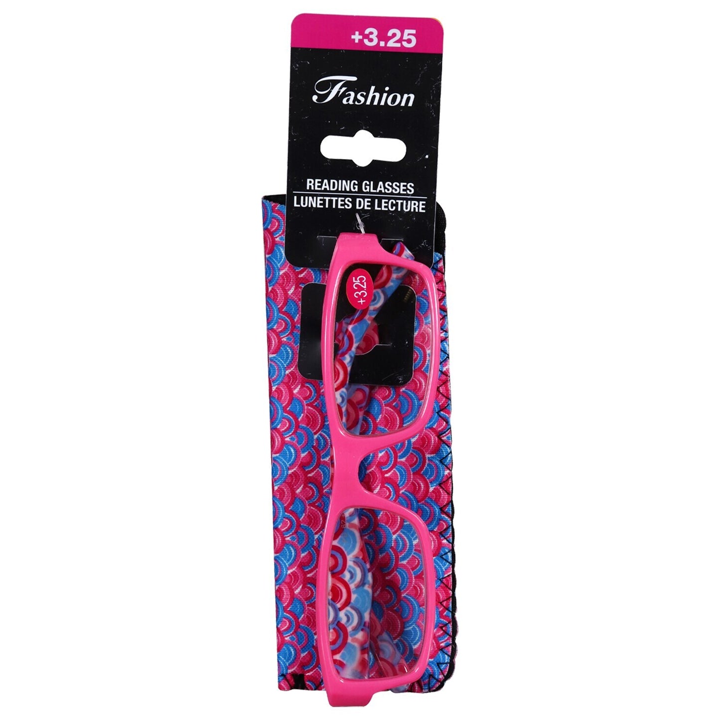Fashion Readers with Coordinating Pouches, 3.25 Diopter (Pack of 24)
