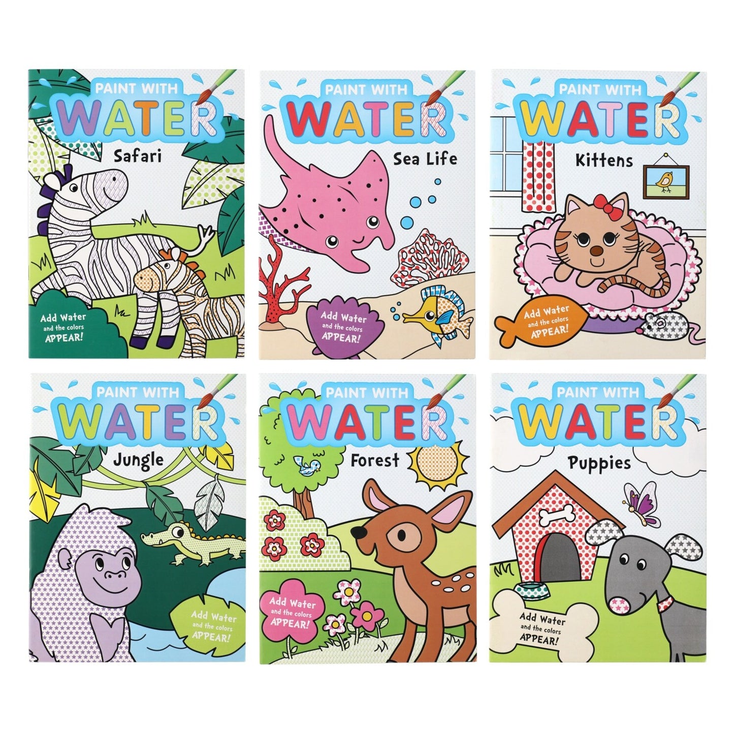 Paint with Water Activity Books, 24 Pages (Pack of 24)