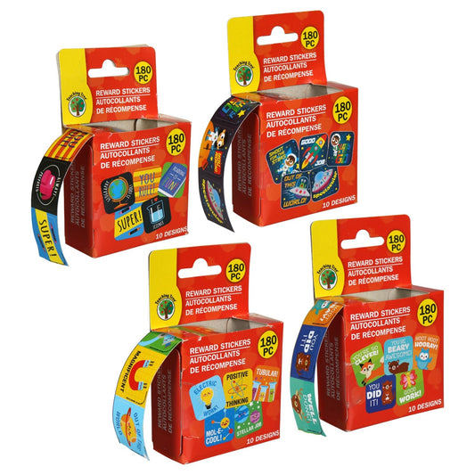 Teaching Tree Motivational Stickers, 180-ct. Rolls (Pack of 24)