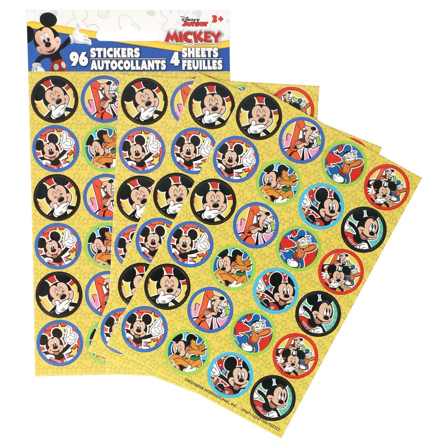 Disney Mickey Mouse Clubhouse Sticker Sheets, 4 Sheet Packs (Pack of 24)