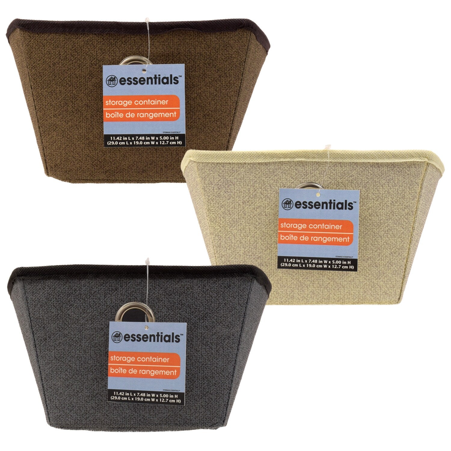 Essentials Assorted Fabric Storage Baskets with Grommets (Pack of 24)