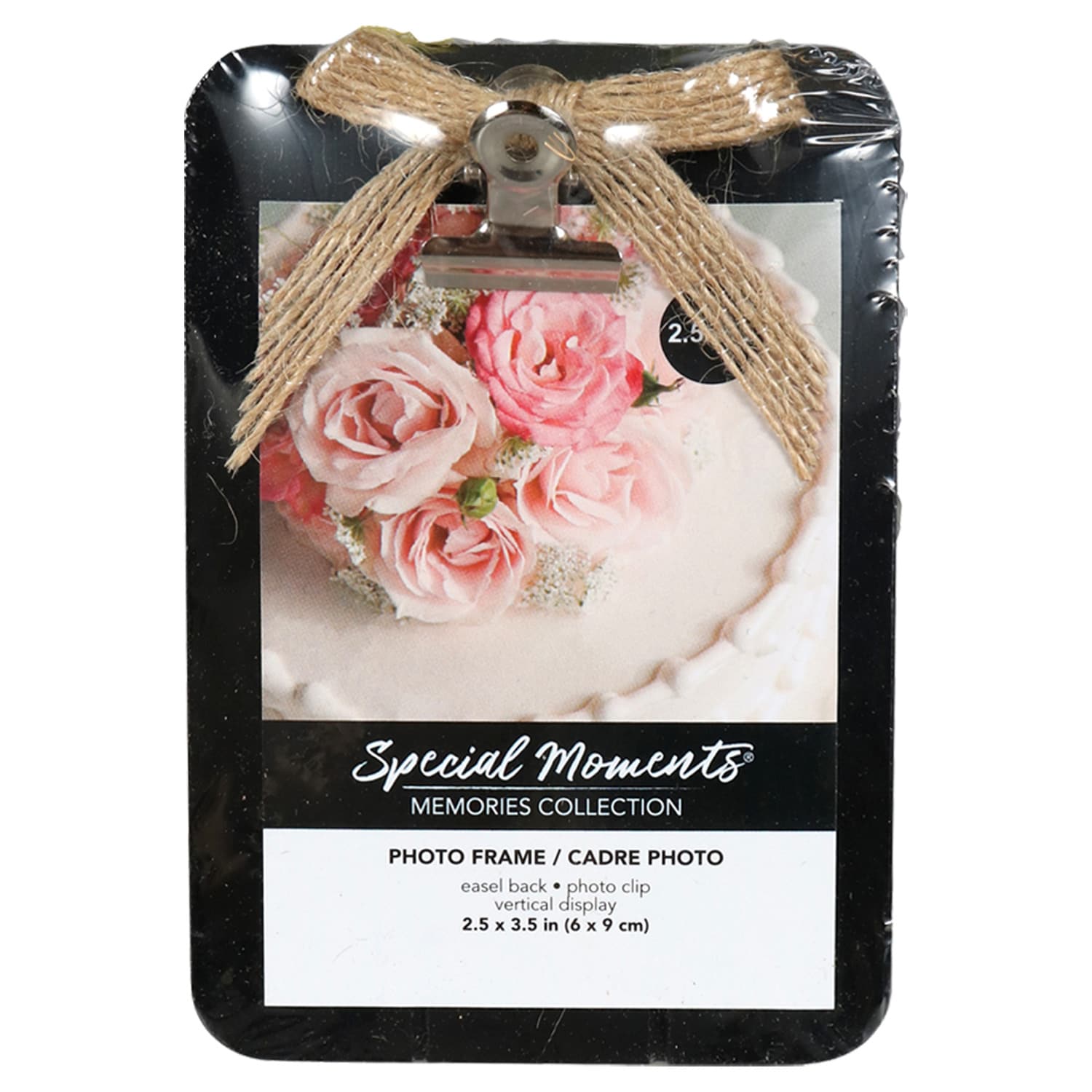 Memories Collection Mini Clip Photo Frames with Burlap Bows, 2.5x3.5 in(Pack 12)